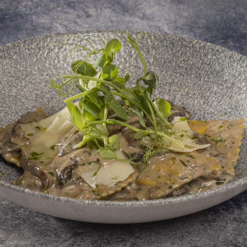 <p>Mushroom & Truffle Ravioli</p>