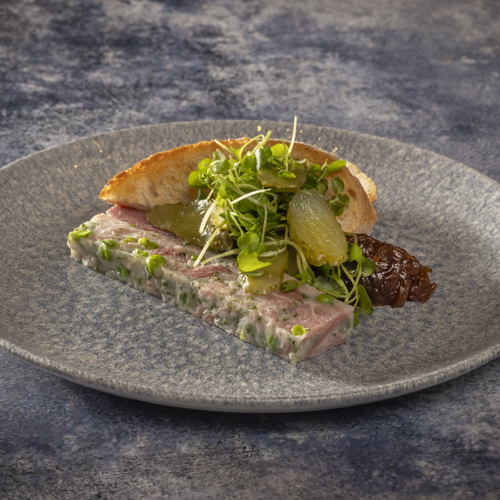 <p>Ham Hock & Split Pea Terrine</p>